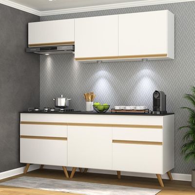 Cozinha Compacta 4 Peças Com Leds Veneza Up Multimóveis