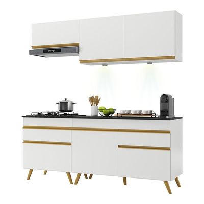 Cozinha Compacta 4 Peças Com Leds Veneza Up Multimóveis
