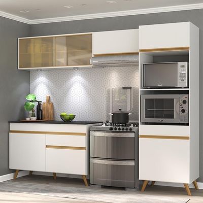 Cozinha Compacta 4 Peças Com Leds Veneza Up Multimóveis