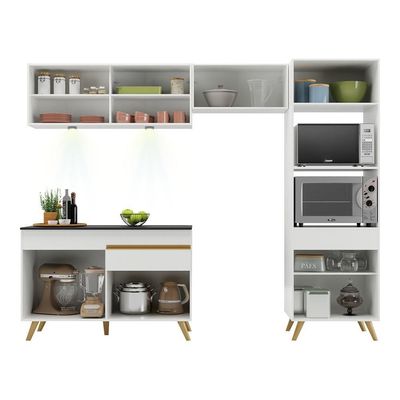 Cozinha Compacta 4 Peças Com Leds Veneza Up Multimóveis