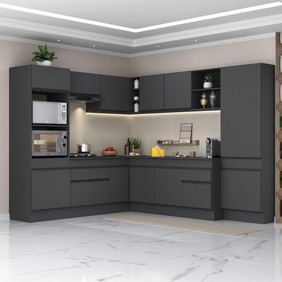 Armário De Cozinha Completa De Canto Preto