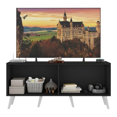Rack Tv Até 50 Polegadas Retrô  Espelhos Mp1082 Preto branco