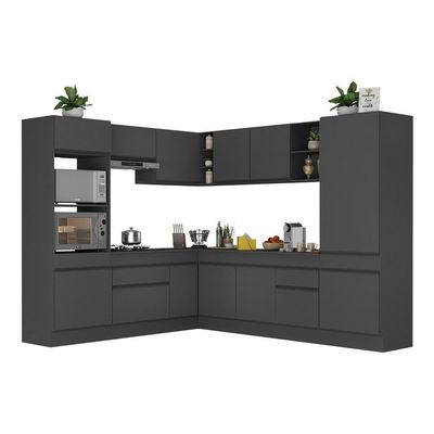 Armário De Cozinha Completa De Canto Preto