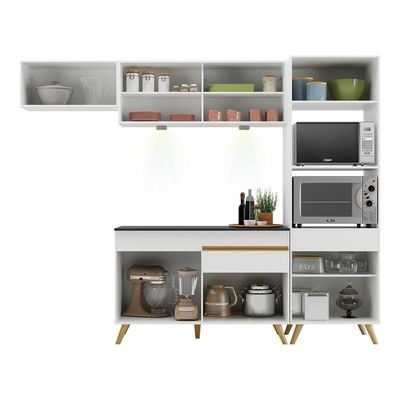 Cozinha Compacta 4 Peças Com Leds Veneza Up Multimóveis