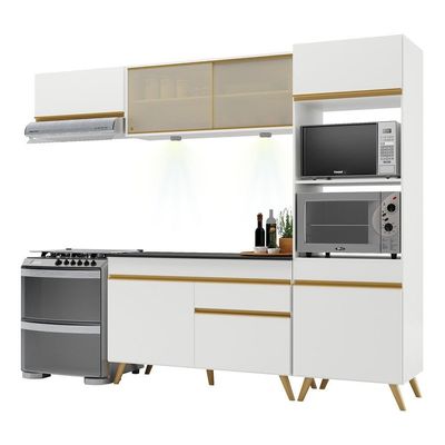 Cozinha Compacta 4 Peças Com Leds Veneza Up Multimóveis