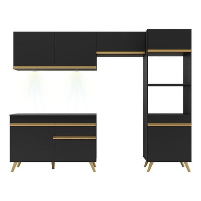 Cozinha Compacta 4 Peças Com Leds Veneza Up Multimóveis