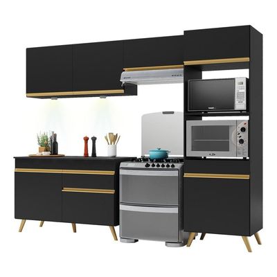 Cozinha Compacta 4 Peças Com Leds Veneza Up Multimóveis