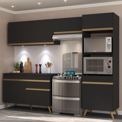 Cozinha Compacta 4 Peças Com Leds Veneza Up Multimóveis