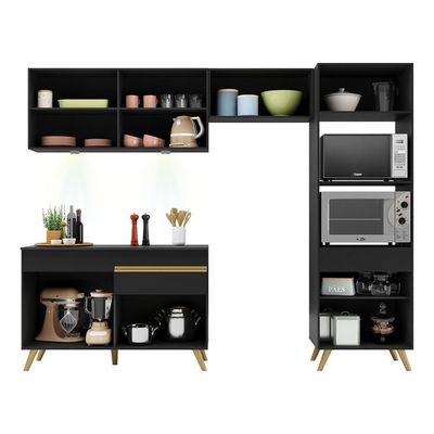 Cozinha Compacta 4 Peças Com Leds Veneza Up Multimóveis