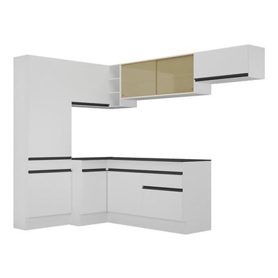 Armário De Cozinha Completa De Canto Branco/preto