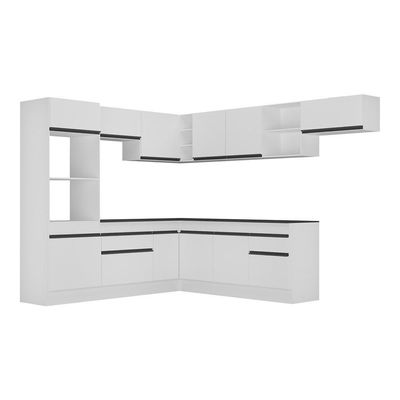 Armário De Cozinha Completa De Canto Branco/preto
