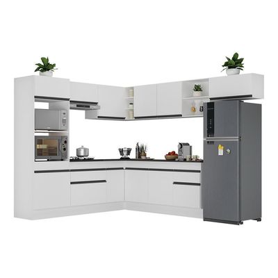 Armário De Cozinha Completa De Canto Branco/preto
