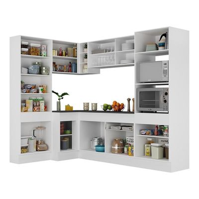 Armário De Cozinha Completa De Canto Branco/preto