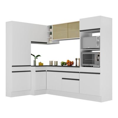 Armário De Cozinha Completa De Canto Branco/preto