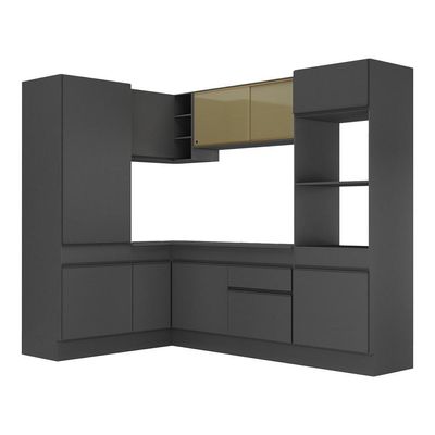 Armário De Cozinha Completa De Canto Preto