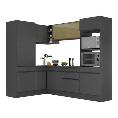 Armário De Cozinha Completa De Canto Preto