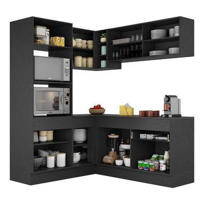 Armário De Cozinha Completa De Canto Mp2098.895 Preto