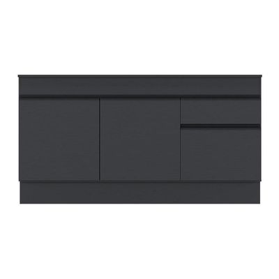 Balcão Cozinha Gabinete Pia 150 Cm 3 Portas 1 Gaveta Preto
