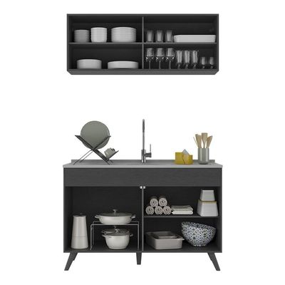 Armário De Compacta 2 Peças Multimóveis Preto