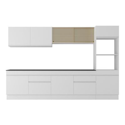 Armário De Cozinha Completa 5 Peças Com Rodapé Mp2175 Made Multimóveis Branco Branco
