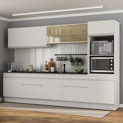 Armário De Cozinha Completa 5 Peças Com Rodapé Mp2175 Made Multimóveis Branco Branco
