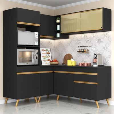Cozinha Completa De Canto Veneza Gb Mp2063 Preta