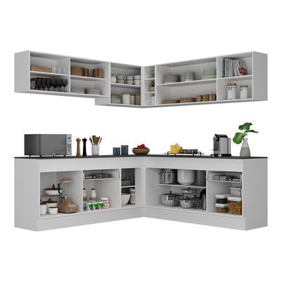 Armário De Cozinha Completa De Canto Mp2096.964 Branco/Preto