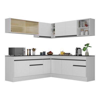 Armário De Cozinha Completa De Canto Mp2096.964 Branco/Preto