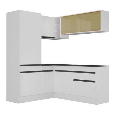 Armário De Cozinha Completa De Canto Branco/preto