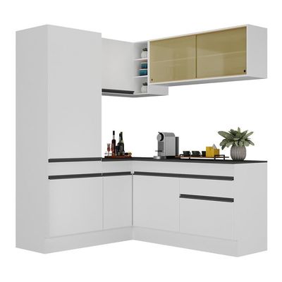 Armário De Cozinha Completa De Canto Branco/preto