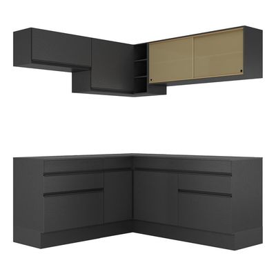 Armário De Cozinha Completa De Canto Mp2097.895 Preto