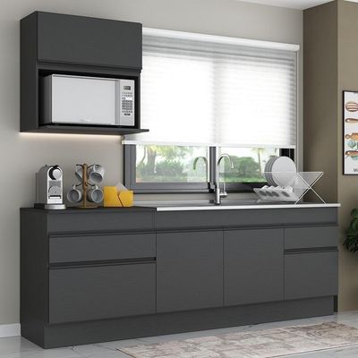 Armário De Cozinha Compacta Com Rodapé Mp2110.895 Preto