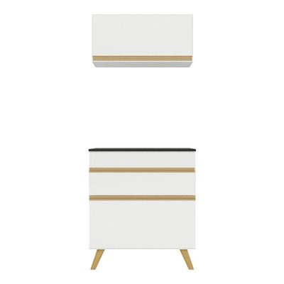 Conjunto Lavanderia Multiuso Armário E Balcão Branco