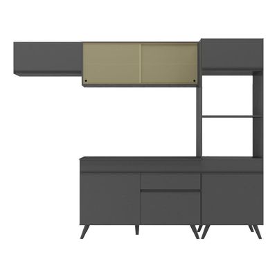 Armário De Cozinha Compacta 4 Peças Mp3691.895 Veneza Preto