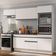 Armário De Cozinha Compacta 4 Peças Com Rodapé Mp2176 Made Multimóveis Branco/preto Branco/preto