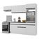 Armário De Cozinha Compacta 4 Peças Com Rodapé Mp2176 Made Multimóveis Branco/preto Branco/preto