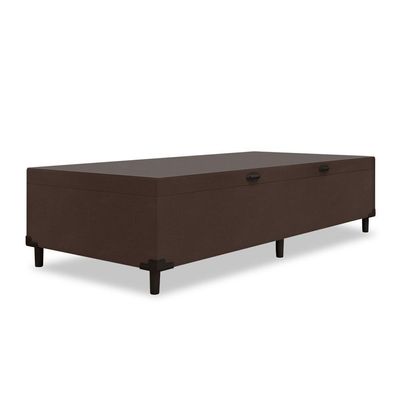 Cama Box  Baú Solteiro 0,88  41cm Prince Suede Marrom