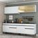 Armário De Cozinha Compacta 240cm Veneza Multimóveis V3696 Branco/preto Branco/preto