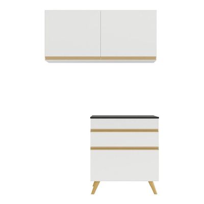 Conjunto Lavanderia Multiuso Armário E Balcão Branco
