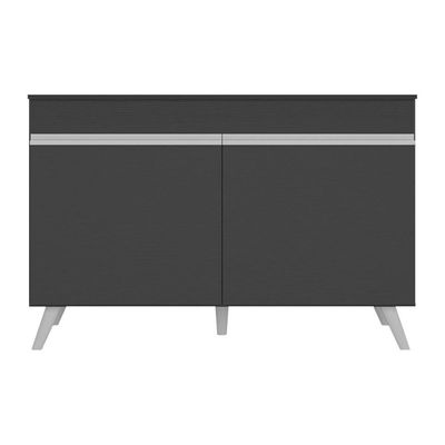 Balcão Cozinha Gabinete Pia 120 Cm 2 Portas Veneza Multimóveis Mp3738 Preto/branco