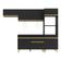 Armário De Cozinha Compacta 252cm Com Leds Veneza Up Multimóveis V2015 Preto/dourado Preto/dourado