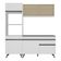 Armário De Cozinha Compacta 182cm Veneza Multimóveis V3695 Branco/preto Branco/preto