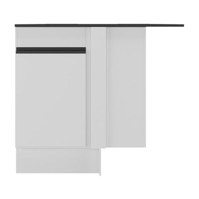 Balcão Cozinha De Canto Com Rodapé 1 Porta Veneza Multimóveis V2120 Branco/preto Branco/preto