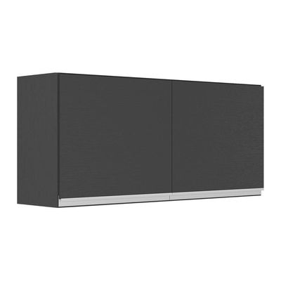 Armário De Cozinha Aéreo 120cm 2 Portas Veneza Multimóveis V3682 Preto/branco Preto/branco