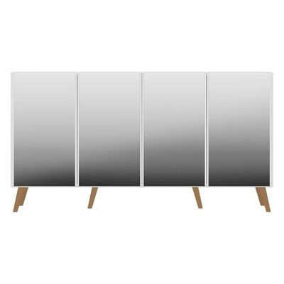 Aparador Buffet 4 Portas Multimóveis V3560 Rustic/branco