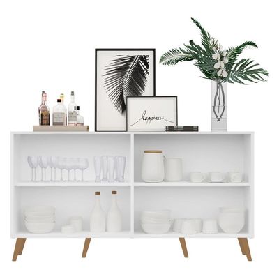 Aparador Buffet 4 Portas Multimóveis V3560 Rustic/branco