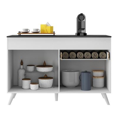 Balcão Cozinha 120cm 2 Portas 1 Gaveta Veneza Multimóveis V3680 Branco Branco