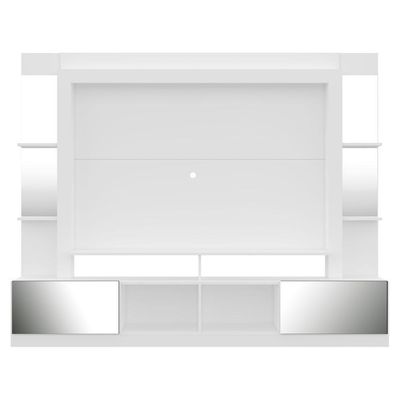 Estante Tv 65" Com Espelho Multimóveis V3389 Branca/Preta