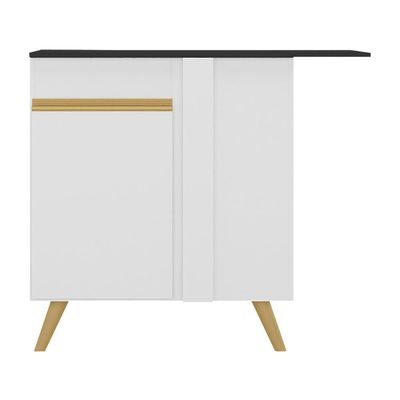 Balcão Cozinha De Canto 1 Porta Veneza Multimóveis V3743 Branco/dourado Branco/dourado