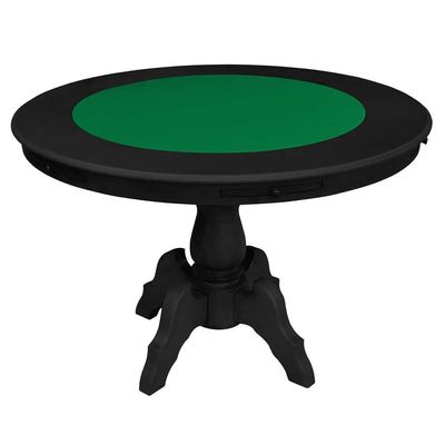 Mesa de Jogos Carteado Montreal 6 Lugares Tampo Reversíve Gavetas e Porta Copos Preto Fosco GranBelo